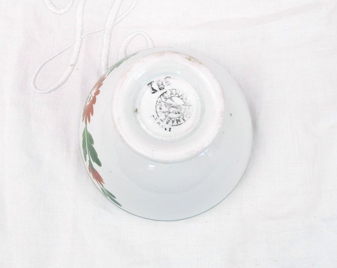 Small Vintage Ceramic French Farmhouse Ceramic Café au Lait Bowl Coffee Bowl with Hand Painted Flower Pattern, Country Cottage Decor France Small Vintage Ceramic French Farmhouse Ceramic Café au Lait Bowl Coffee Bowl with Hand Painted Flower Pattern, Country Cottage Decor France