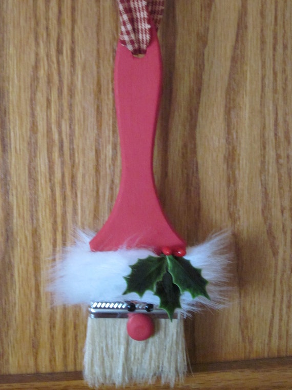 paint brush santa ornament