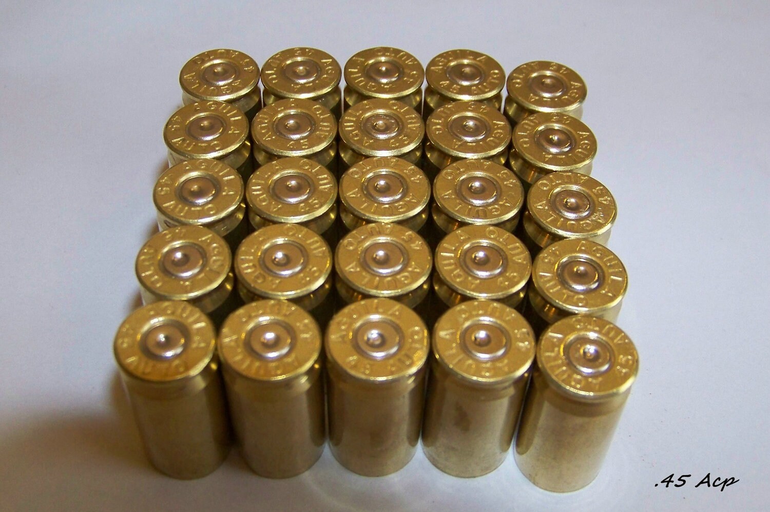 45 Acp Brass Bullet Shell Casings MATCHING HEAD STAMPS 25