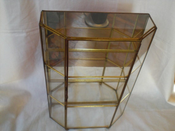 Display Shelves For Collectibles >> Vintage Glass Curio Display Case Brass miniature Display Shelves For Collectibles >> Vintage Glass Curio Display Case Brass miniature