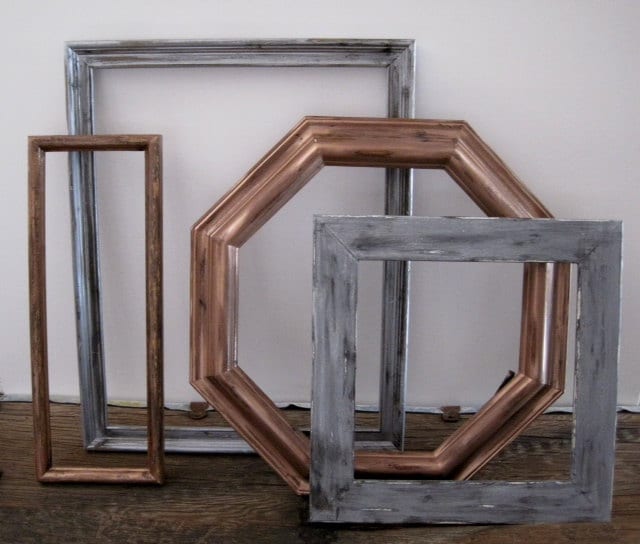 Industrial Frame Set Of 4 Open Gallery Metallic Wall Art Funky