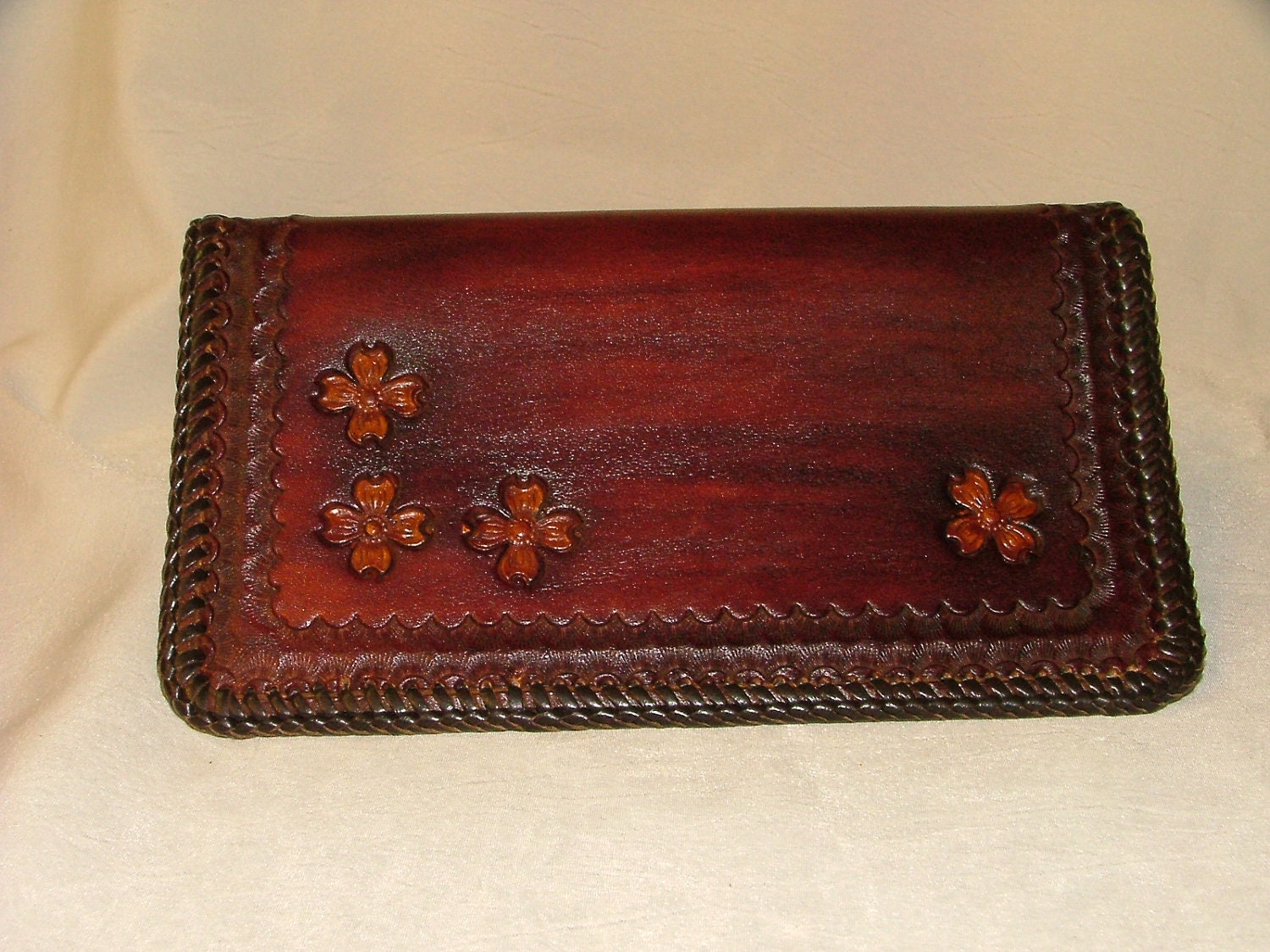 monogrammed leather checkbook cover