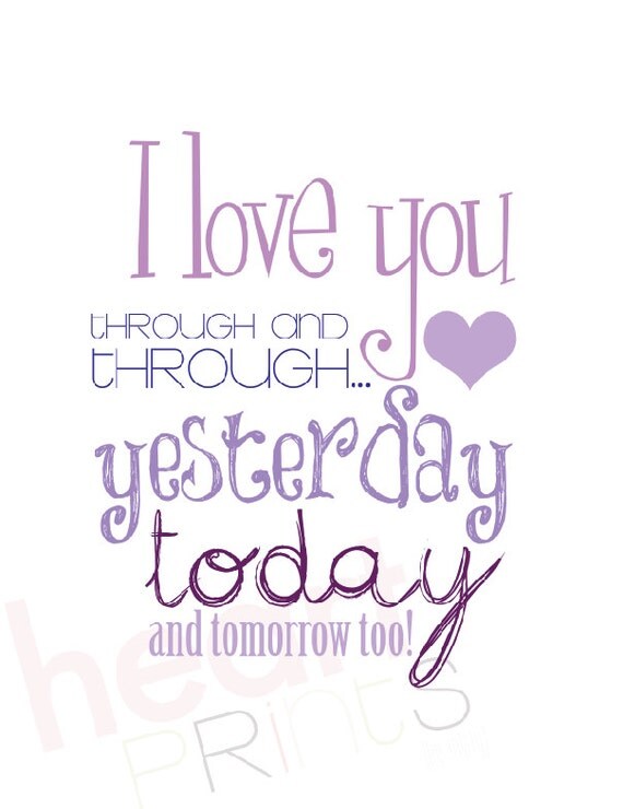 nursery wall art purple i love you through and through