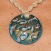 Blue White Ocean Wave Round Glass Pendant Hemp Necklace - Spiral Knot - Women Teen Girl Boy Men Kid Child - Girlfriend Gift Best Friend Gift
