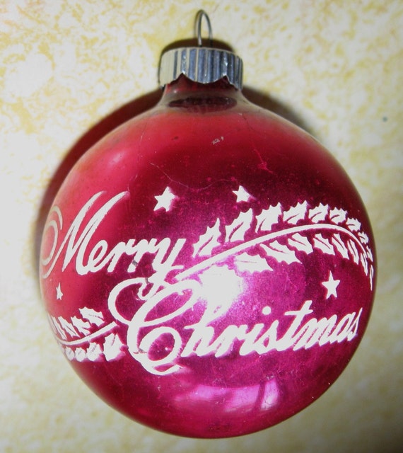 Shiny Brite Merry Christmas Ornament Pink by Christmas24Seven