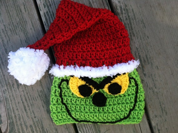 Christmas Santa Grinch Crochet Pattern -- Pattern Includes Sizes Newborn-adult