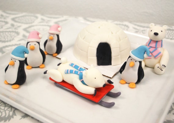 Items similar to Edible Fondant Cak -1 qty Igloo, 2 qty 