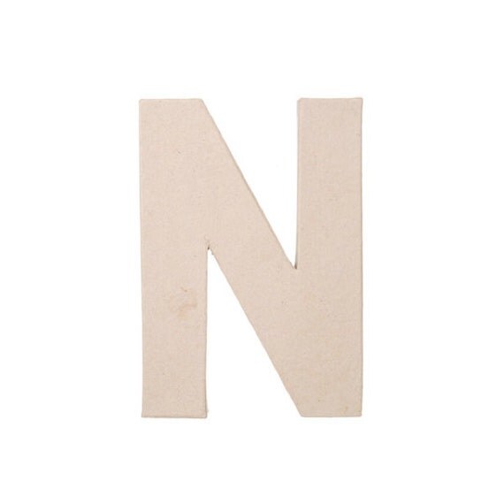 8 Inch Paper Mache Letter N - Craft Supplies Il_570xn