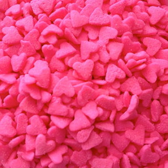 2.6 OZ. Edible Pink Hearts Confetti - Edible Cake Decoration - Baking Candy Making Party Supplies Il_570xn