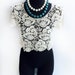 Gorgeous Vintage Women Boho Crochet Bolero Vest Off - White fashion Top - Handmade.