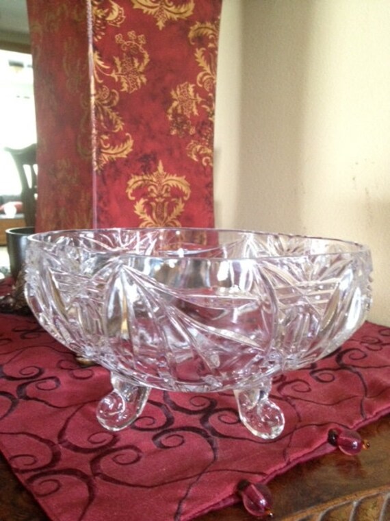 Oval Crystal Candy Bowl by VintageLoveAntiques on Etsy
