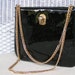 Reserved! Vintage Cougar Bag Ruth Saltz black patent leather Cougar Bag purse with long gold chain purse Like New
