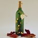 Wine bottle light, gold and green, autumn leaf, Thanksgiving, autumn decoration
