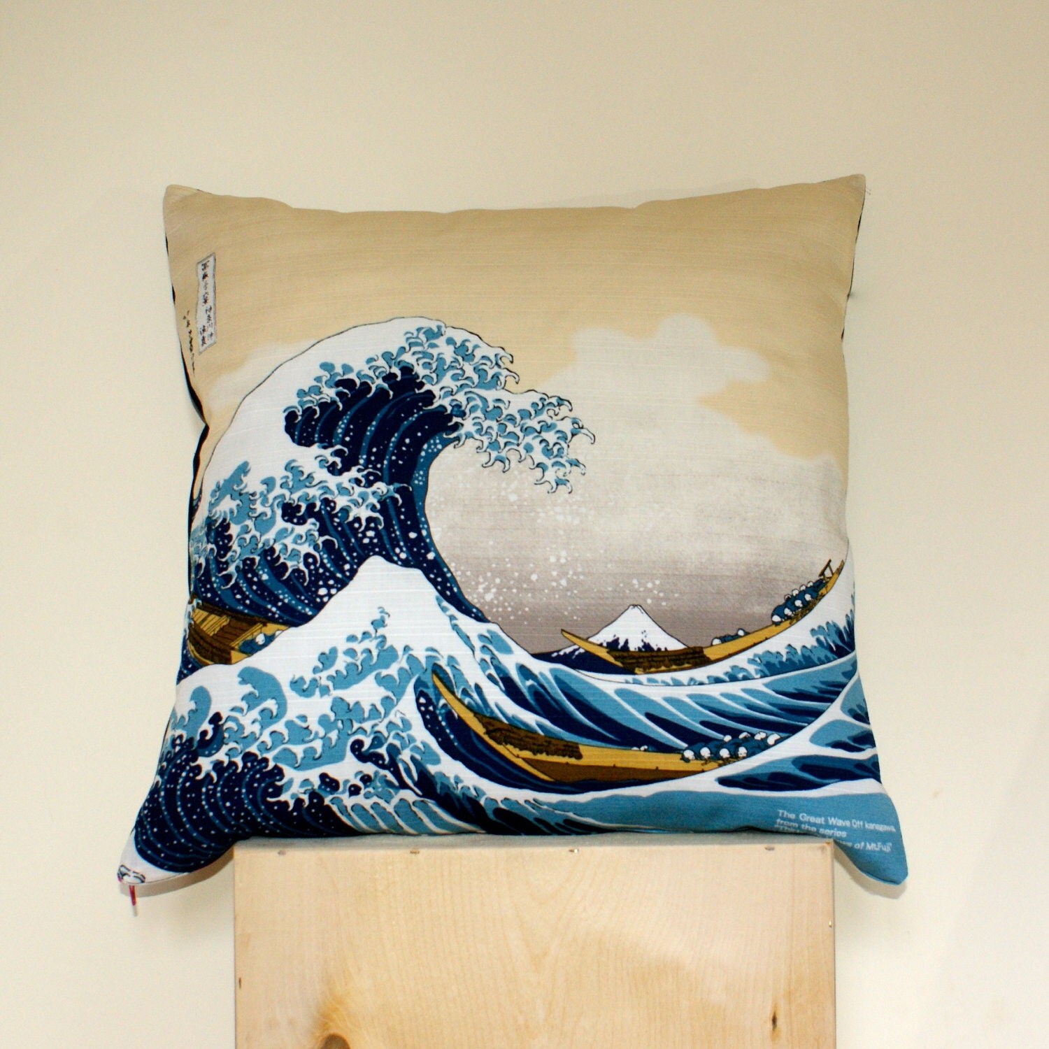 GREAT WAVE Japanese Pillow Cushion Cover Traditional