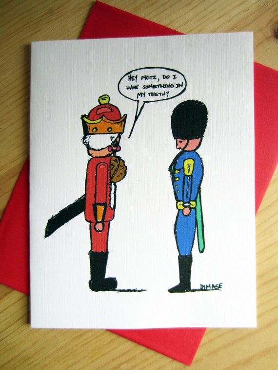 Christmas Card: Nutcrackers Cartoon