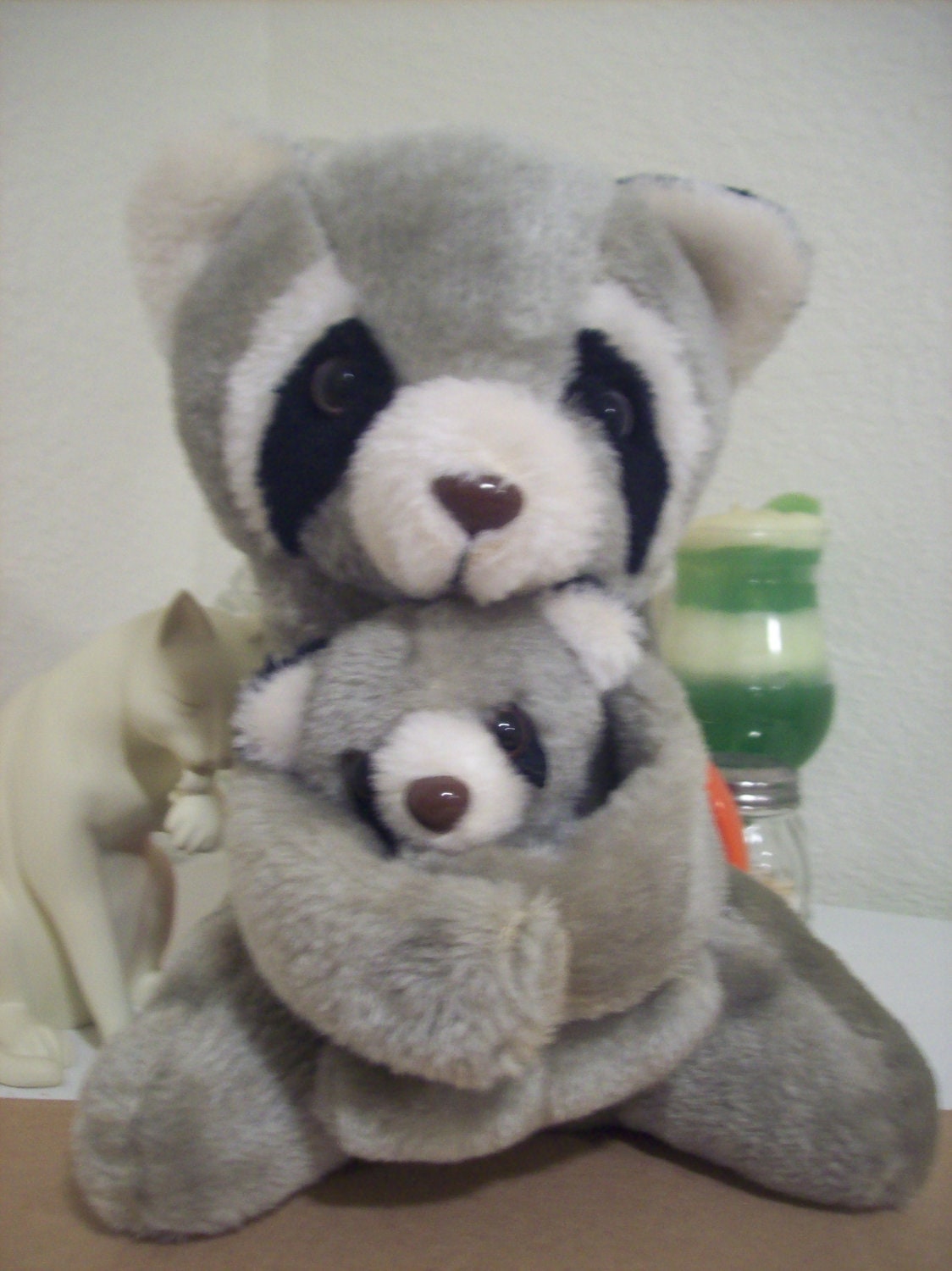 vintage raccoon stuffed animal