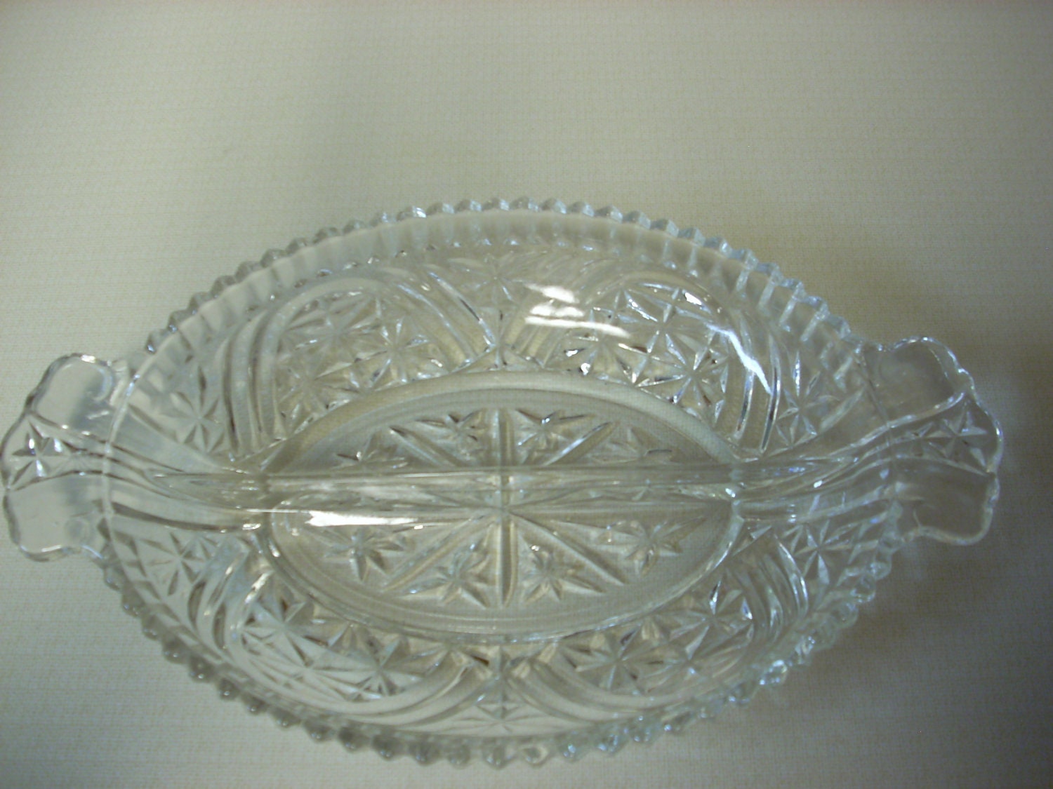 Clear depression glass by boxoftoys on Etsy