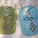 2 Necktie and Dress Shirt BABY BIBS. Set of 2 (TWO) Large Green and Blue Baby Bibs.