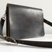 Mens Black Leather Messenger Bag Laptop Bag