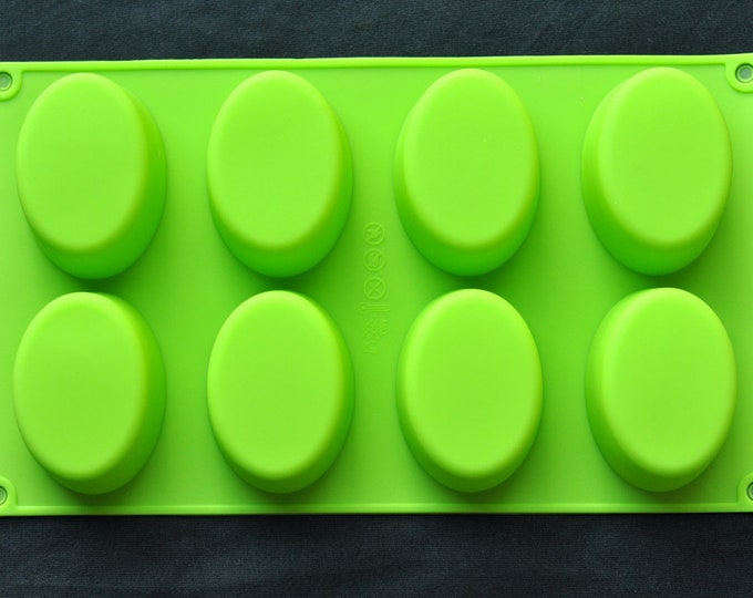 Classic Silicone Soap Molds Candle Making Molds Chocolate Jelly - 8x100g Ovals