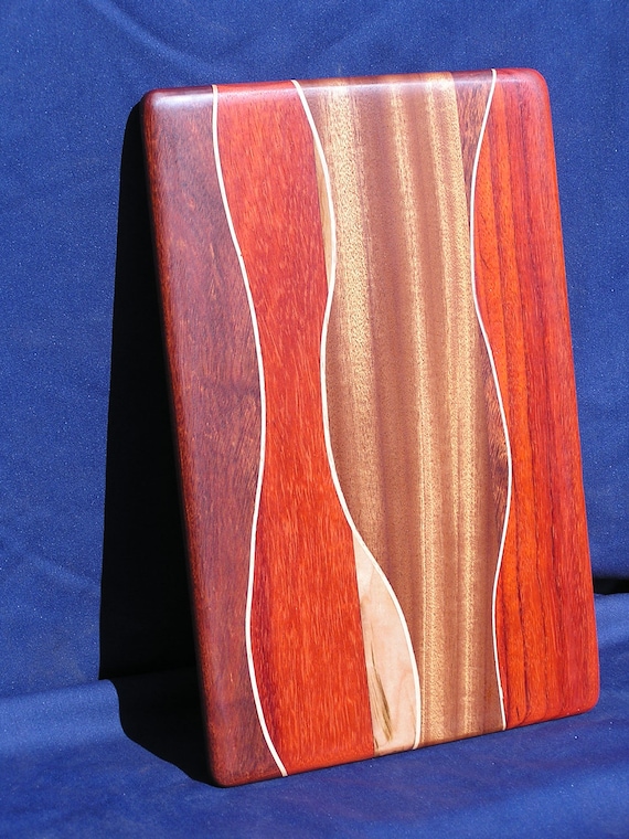 Waves 2 Long grained Sepele Padauk Blood Wood Maple and