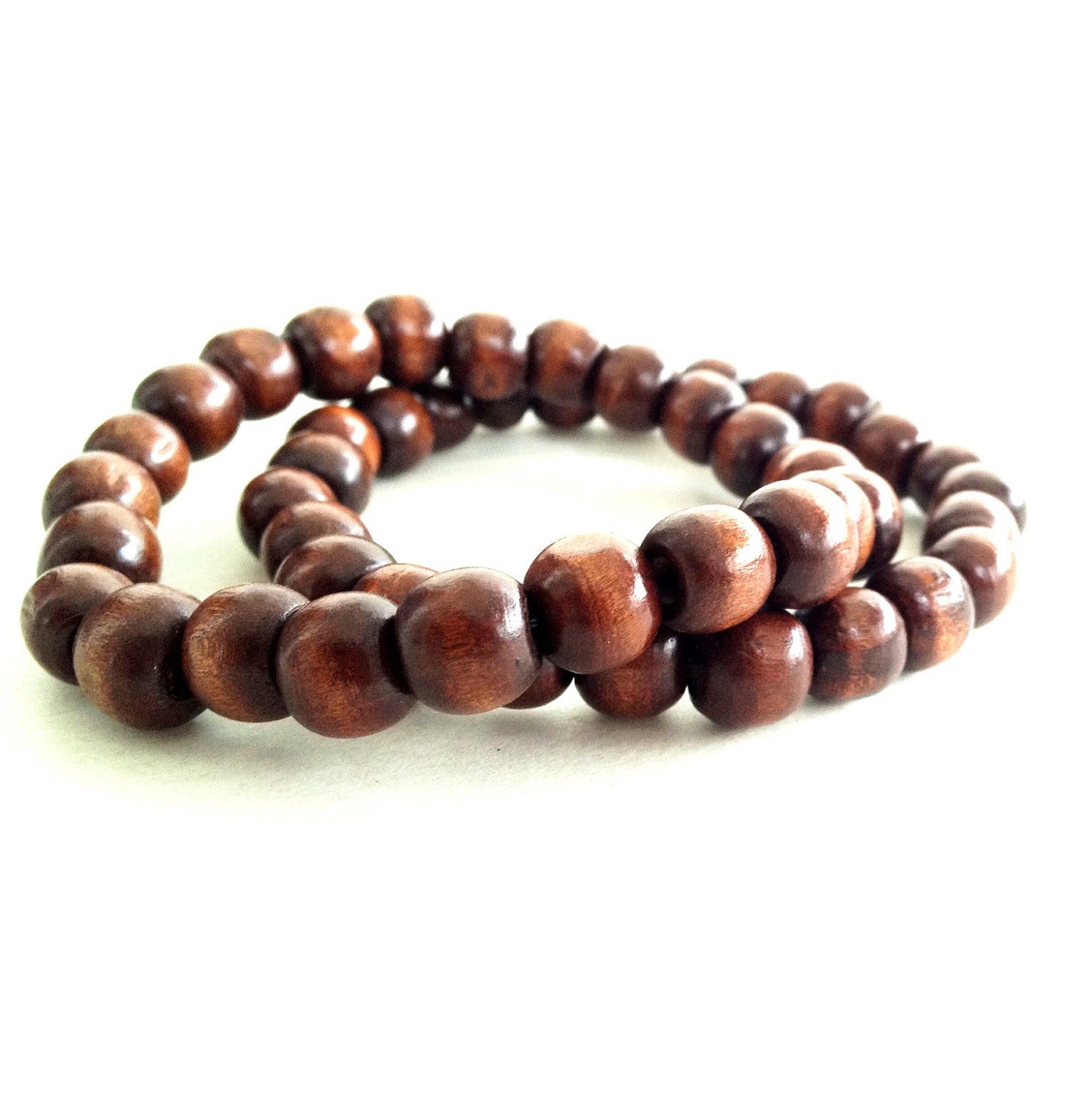 Items similar to SALE - Set of 2: Men's Natural Wood Beaded Bracelets ...