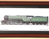 Framed Print of the Famous British Locomotive  THE FLYING SCOTSMAN.  By Stuart Black