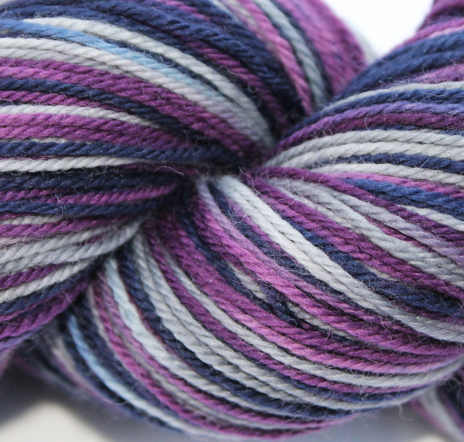 CLEARANCE Sock Yarn Blue Grey Purple Indigo Heather