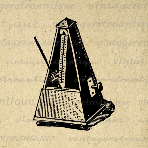 Metronome Image Graphic Download Music by VintageRetroAntique
