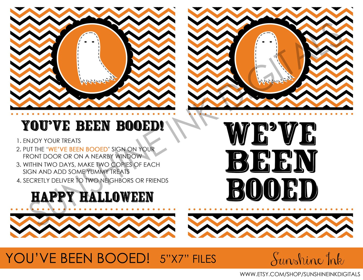 Halloween Door Signs Printable halloween you u0027ve been booed signs in chevron black and Halloween Door Signs Printable halloween you u0027ve been booed signs in chevron black and