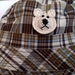Boys Baby Infant Toddler Fishing Bucket Hat - Handmade Teddybear Face - Brown Plaid - Sizes 18-24 months, 3T-4T