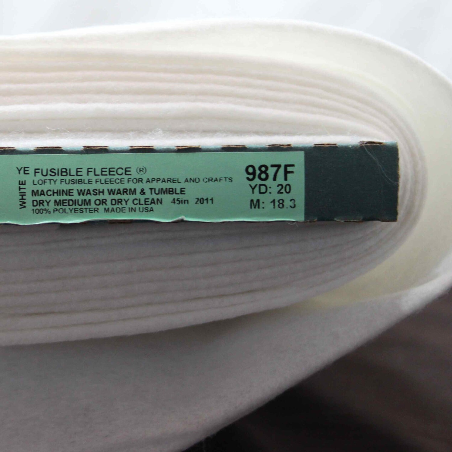 5 yards Pellon 987F Fusible Fleece Interfacing by