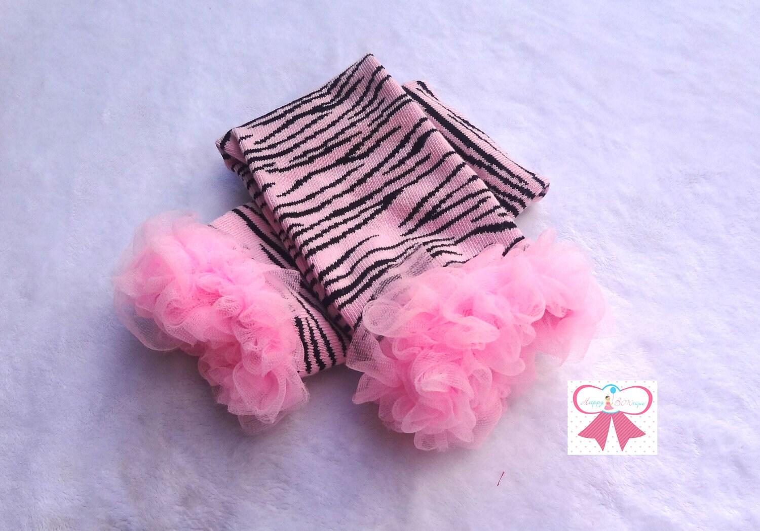 10 off order Pink Zebra ruffle Leg warmers Leg by HappyBOWtique