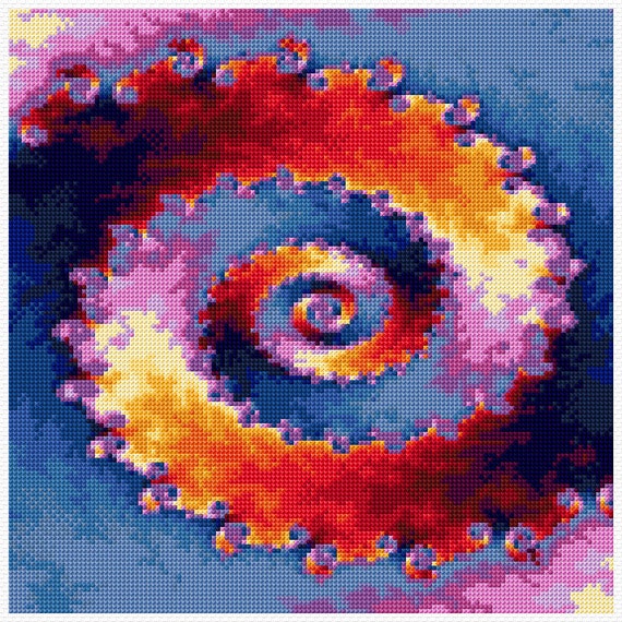 Rainbow Vortex Cross Stitch PDF Pattern