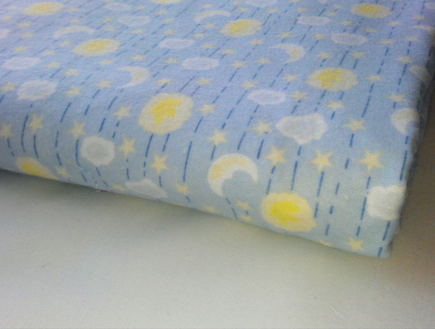 Baby Boy Flannel Fabric Goodnight Moon and Stars by FancyWhatNots