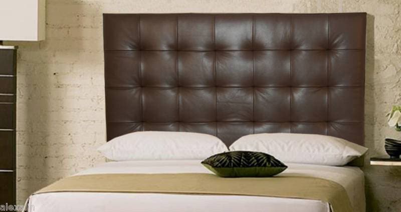 Wall Mounted King size Extra-Tall Headboard, Upholstered in Chocolate ...