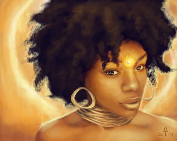 Third Eye African American Art Black Goddess By Sheebamayaart