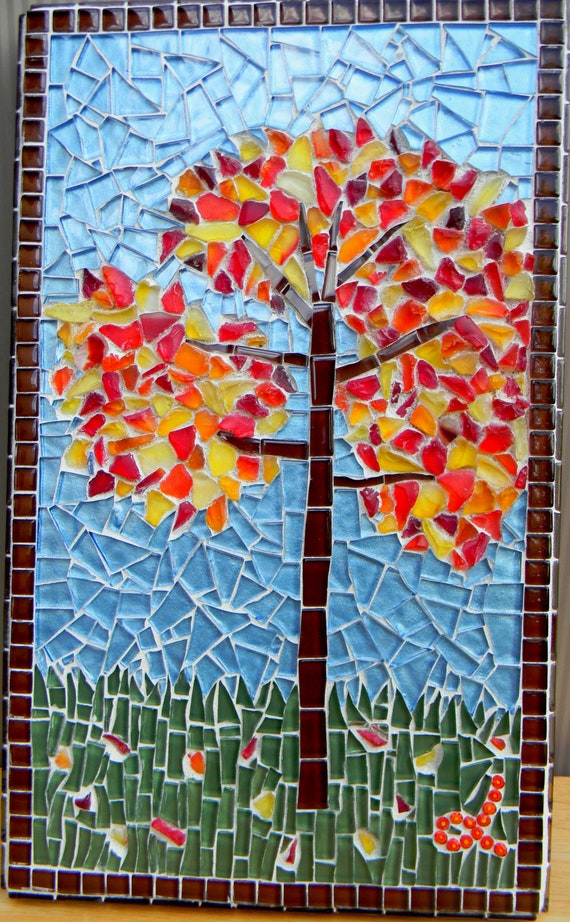 Mosaic Art Autumn Tree