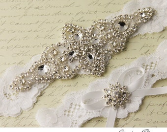 Lace Wedding Garter, Bridal Garter, White Garter set, White Lace Garter, Wedding Garter Set, Bridal Garter Set