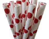 Red Paper Straws (25) RED Paper Straws Red Polka Dot Paper Straws: Valentine's Day Party, Cake Pops, Diy Flags Il_170x135