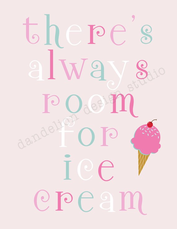 Download PRINTABLE Always Room For Ice Cream 8x10 Digital Art Print