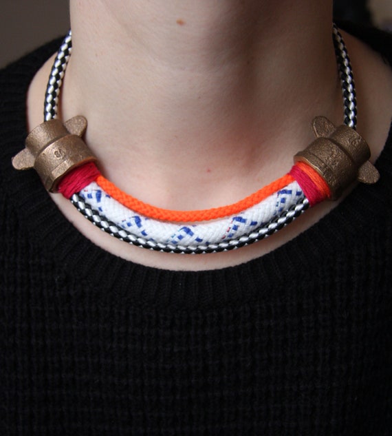 Items similar to Brass Rope Collar Necklace on Etsy