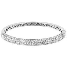 07ct Fine VS Diamond Pave Bangle Bracelet 18k White Gold