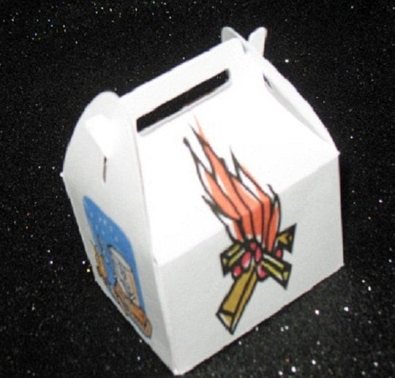 camping party favor box campfire favor box smores favor box