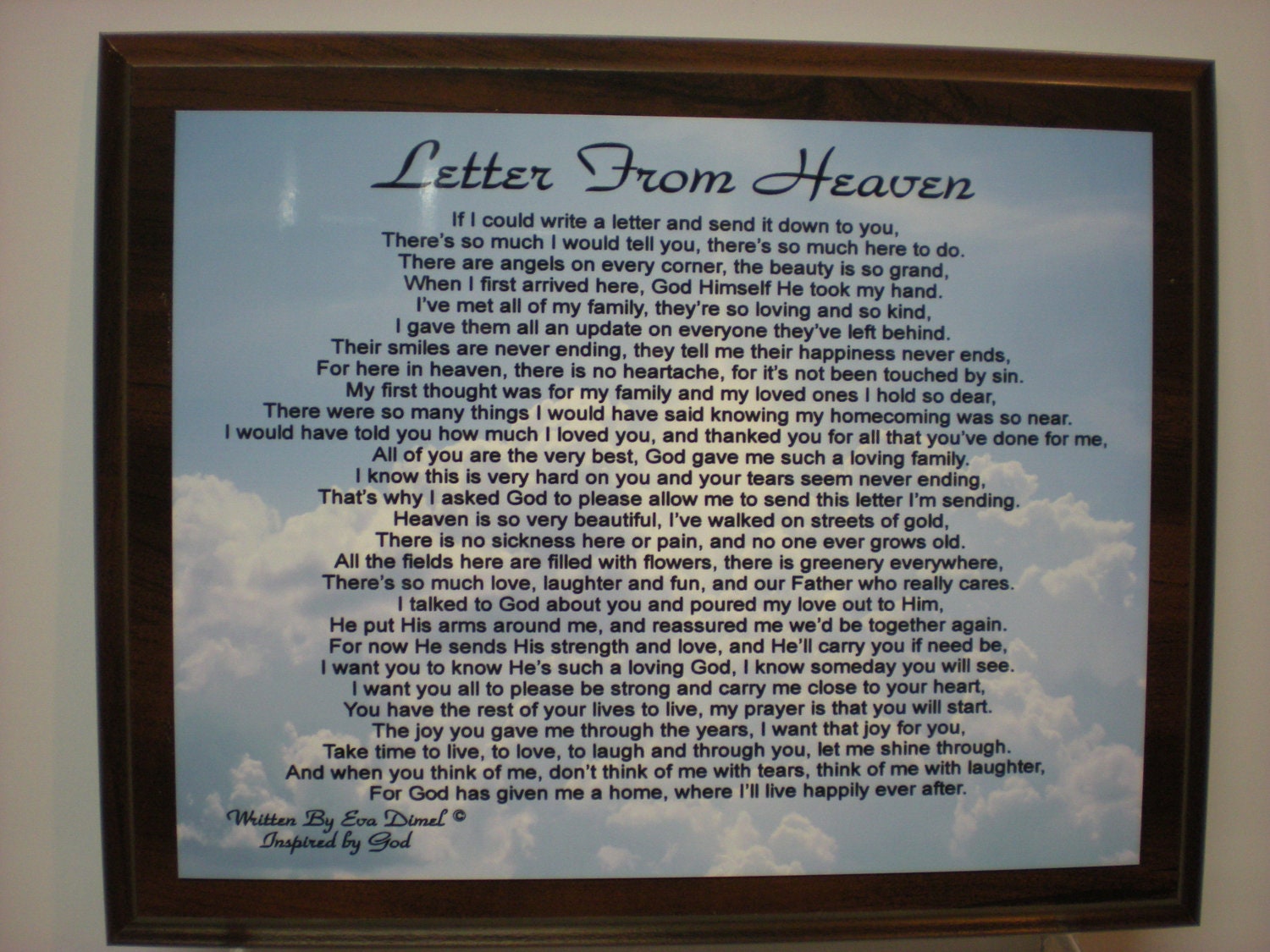 Letter from Heaven for Loss of Loved One Religous by GiftWorks