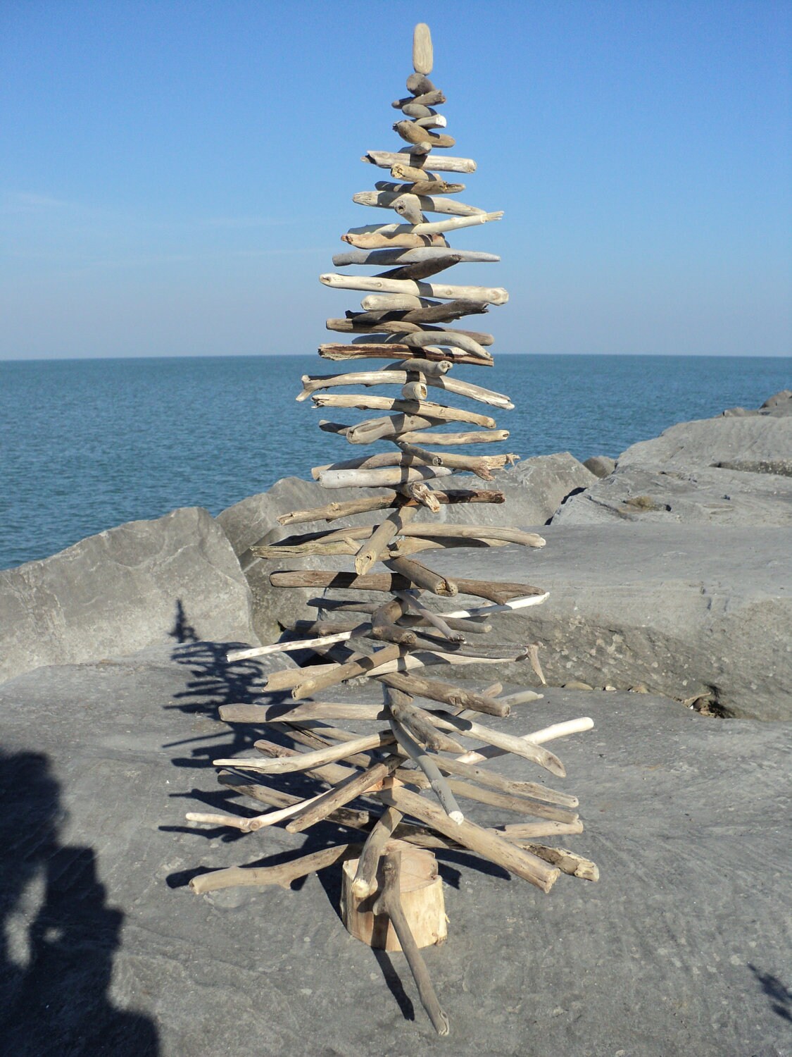 Unique handcrafted driftwood Christmas trees.