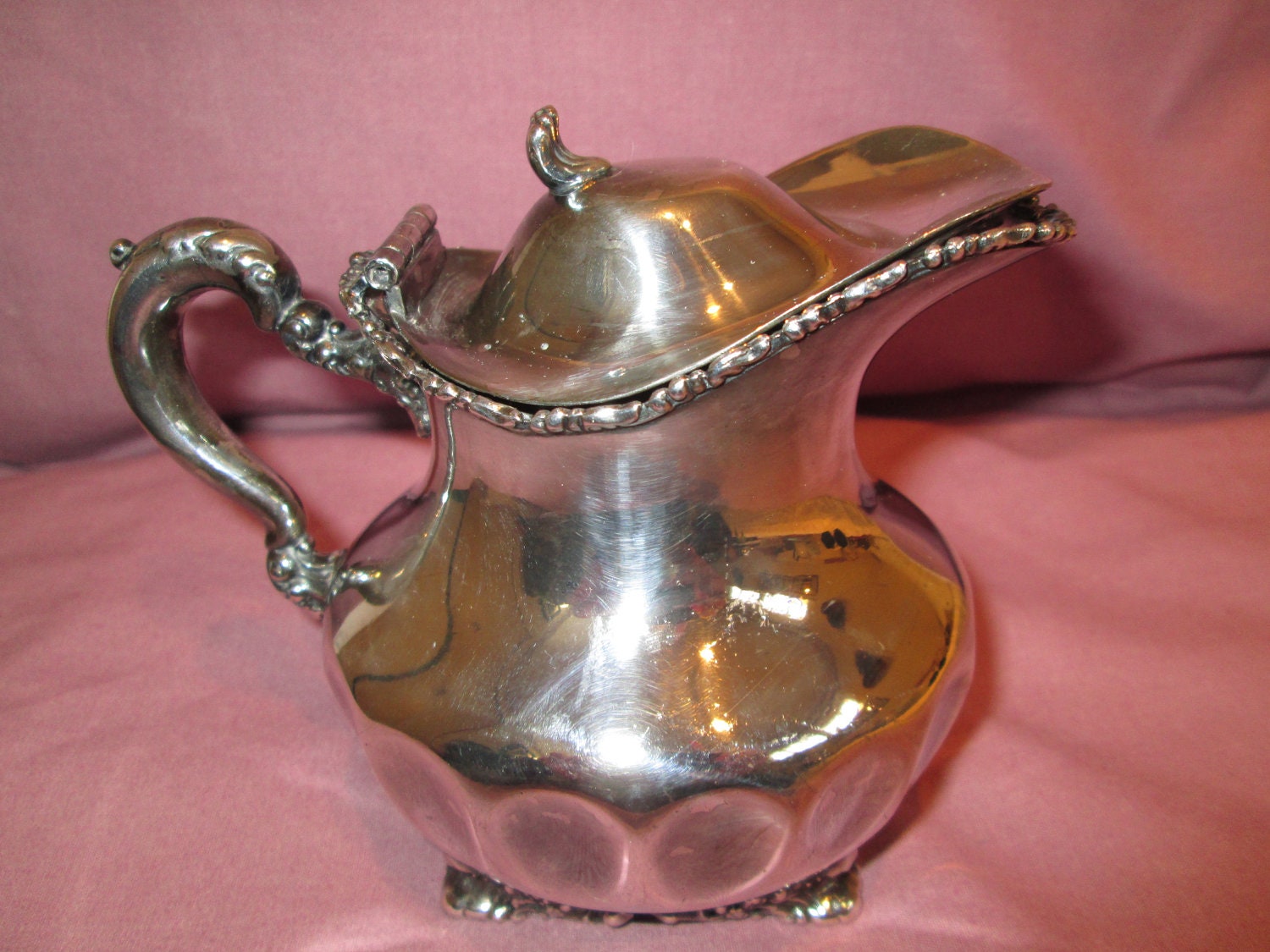 Vintage Quadruple Silver Plate creamer with by VintageLillyRose