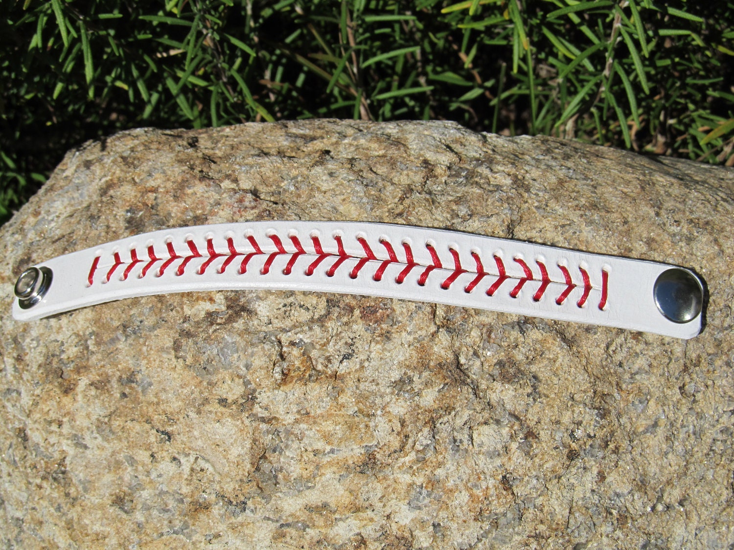 Hand Painted Leather Bracelet Cuff Baseball Personalized for