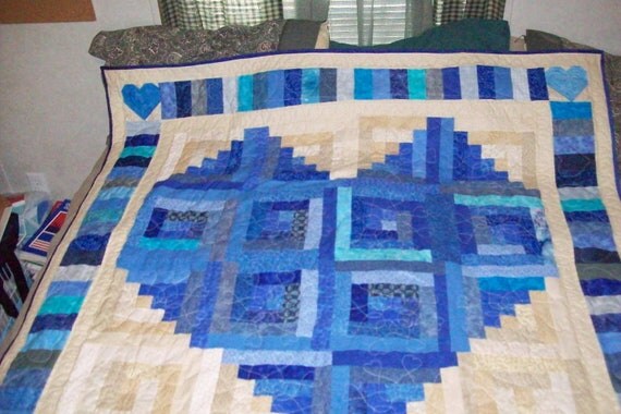 heart log cabin quilt pattern
