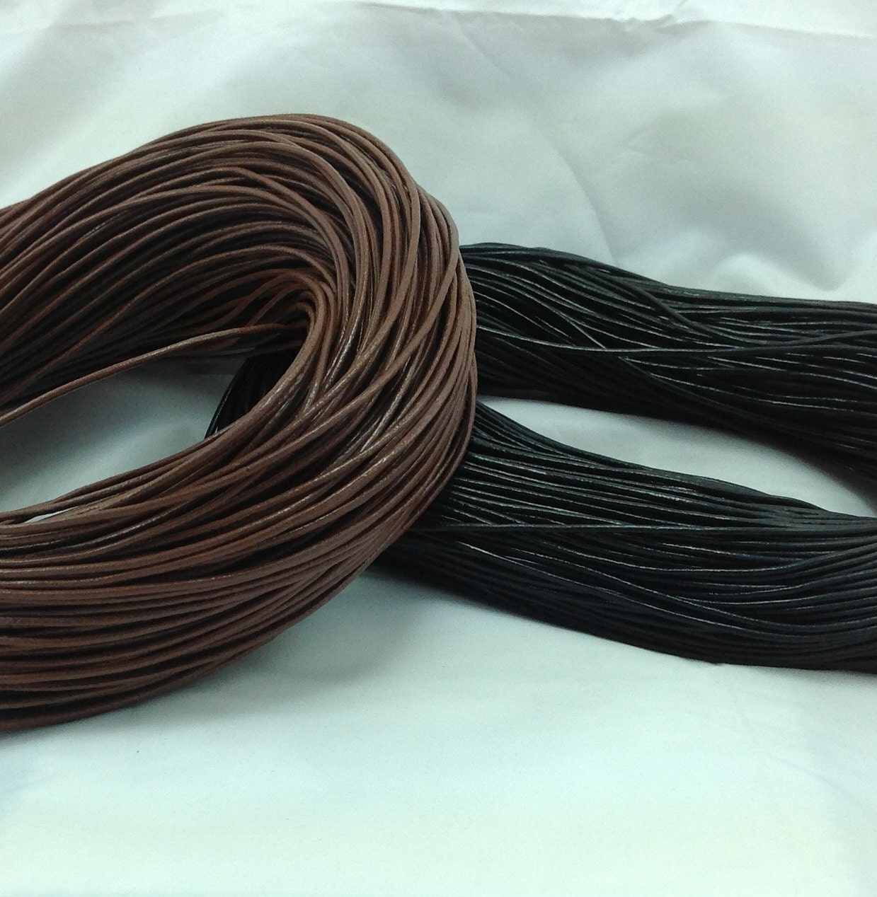 2 mm 5 yds. Cowhide Leather Cord Black Cording Findings